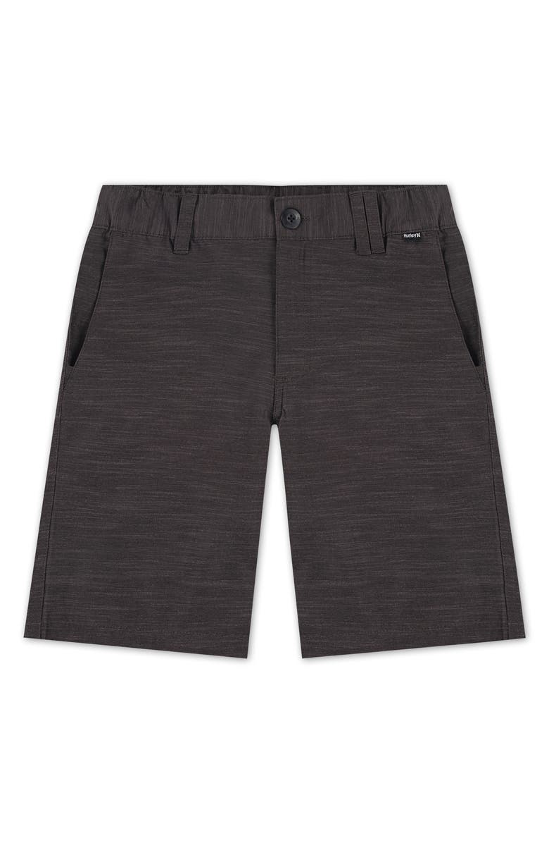 Hurley Kids' Phantom Slub 3/4 Waistband Shorts, Main, color, Black