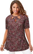 Jessica London Stretch Knit Cutout Swing Tunic