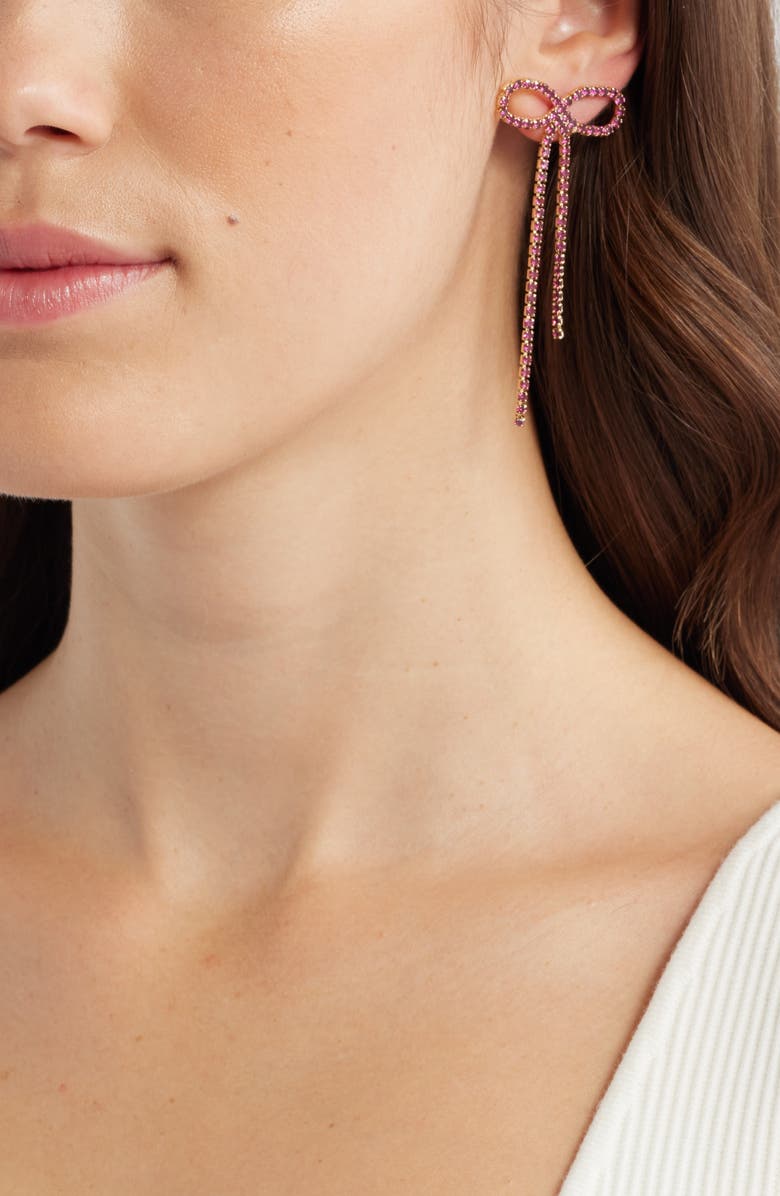 Crystal Bow Drop Earrings
