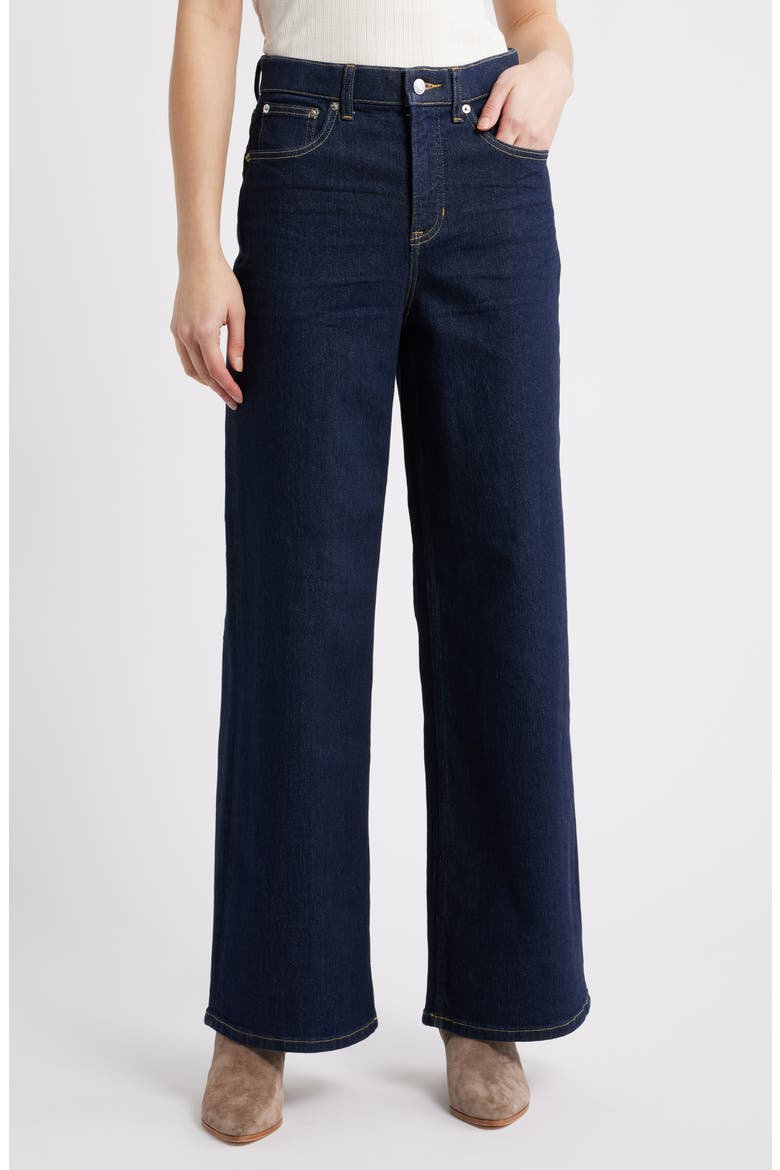 SPANXshape™ Authentic 360 High Waist Wide Leg Jeans, Main, color, MARINA WASH