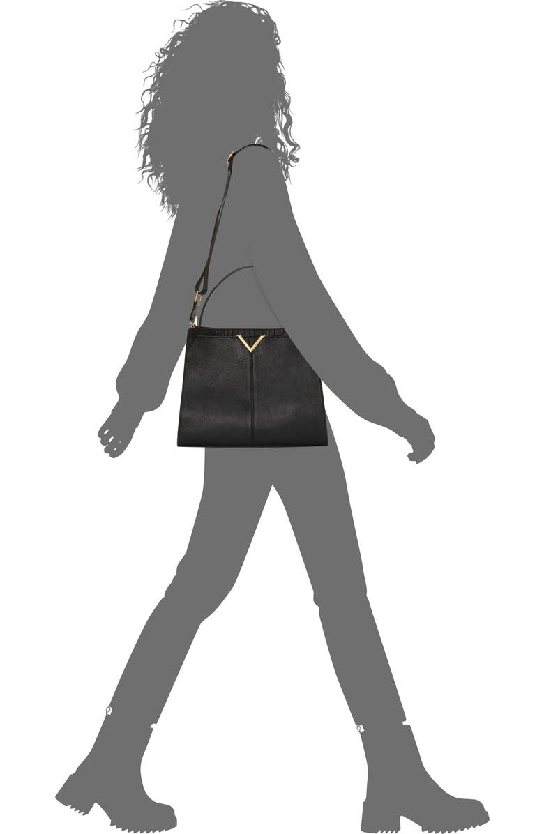 Vince Camuto Tasha Leather Top Handle Bag, Alternate, color, Black