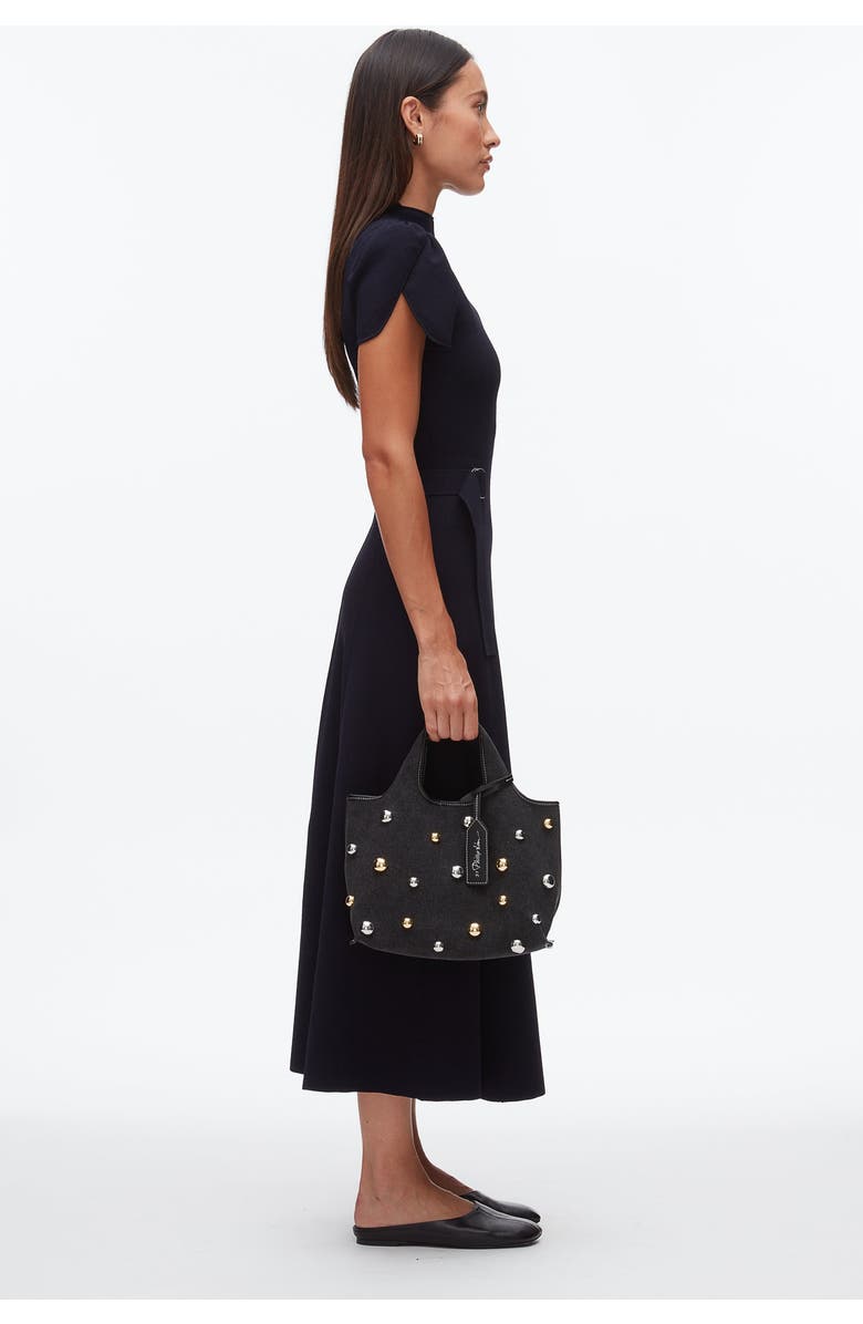 3.1 Phillip Lim Dome Embellishment Mini Market Tote Bag, Alternate, color, Black