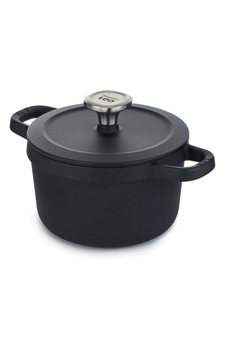 BergHOFF Leo Graphite Enameled Cast Iron Stockpot, Main, color, Black