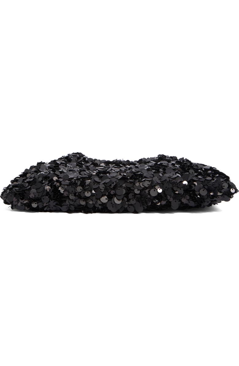 Jessica McClintock Fern Sequin Clutch, Alternate, color, Black