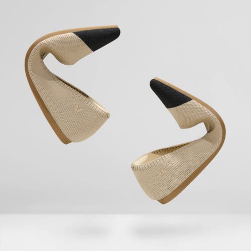 Vivaia Pointed-toe Ballet Flats In Almond & Black