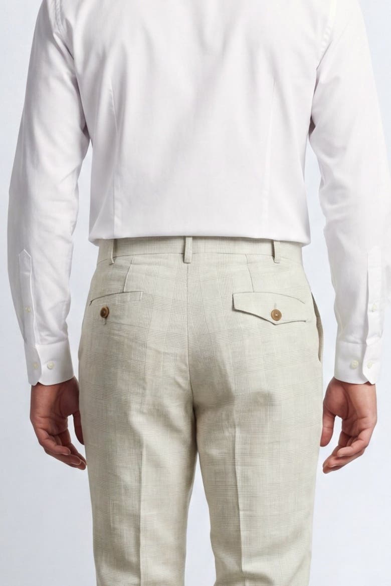 Beckford Slim Fit Check Suit Trousers, Alternate, color, Grey