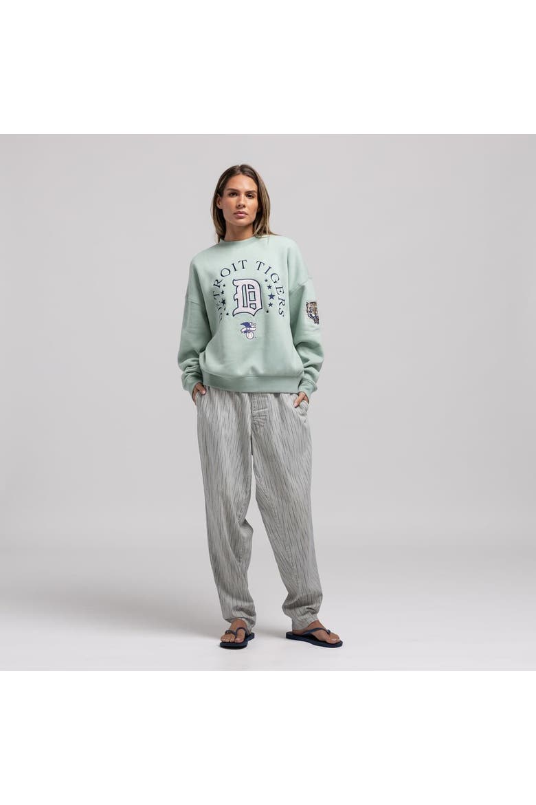 Women's Mitchell & Ness  Green Detroit Tigers Yacht Rock Sweatshirt, Alternate, color, Green