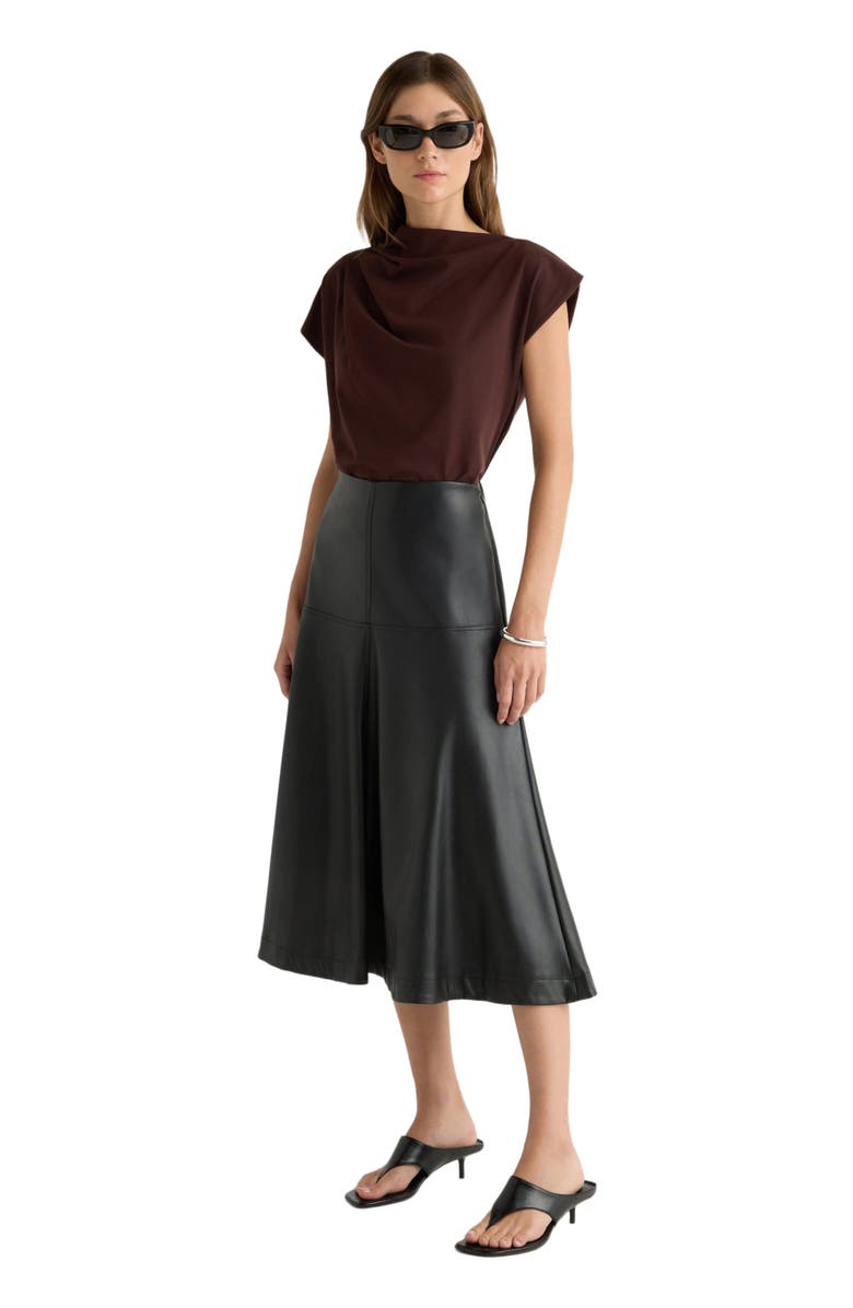 Modern Citizen Harley A-Line Vegan Leather Skirt, Alternate, color, 