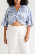 Renee C Polka Dot Front Twist Top