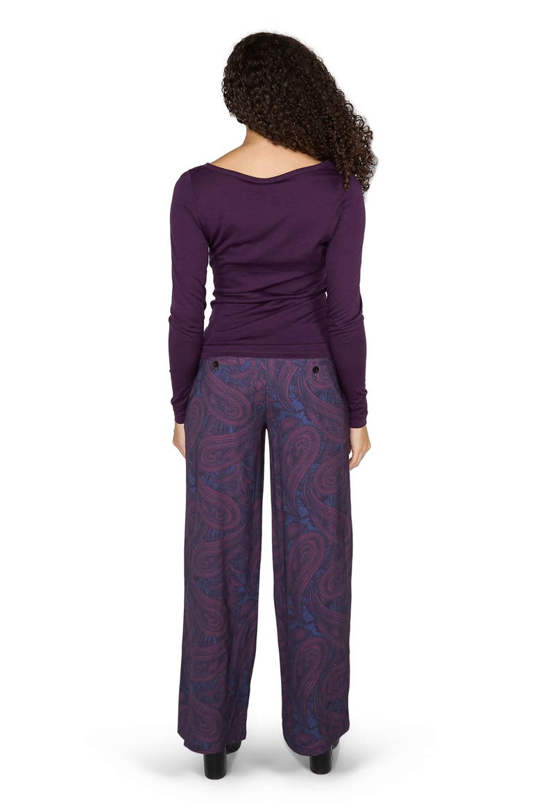 Carly Merino Long Sleeve Boatneck Shirt, Alternate, color, Plum