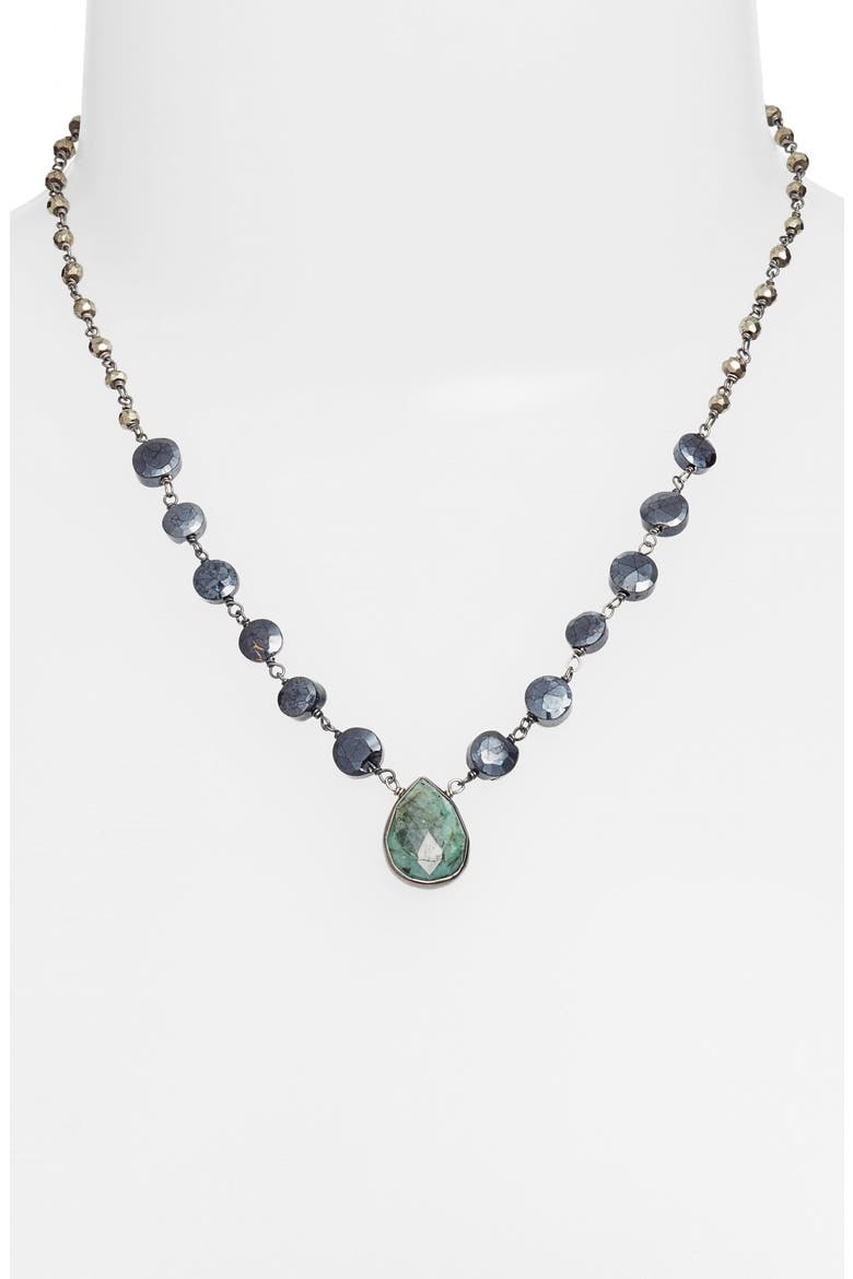 Ara Collar Necklace, Alternate, color, MYSTIC BLACK SPINEL/ EMERALD