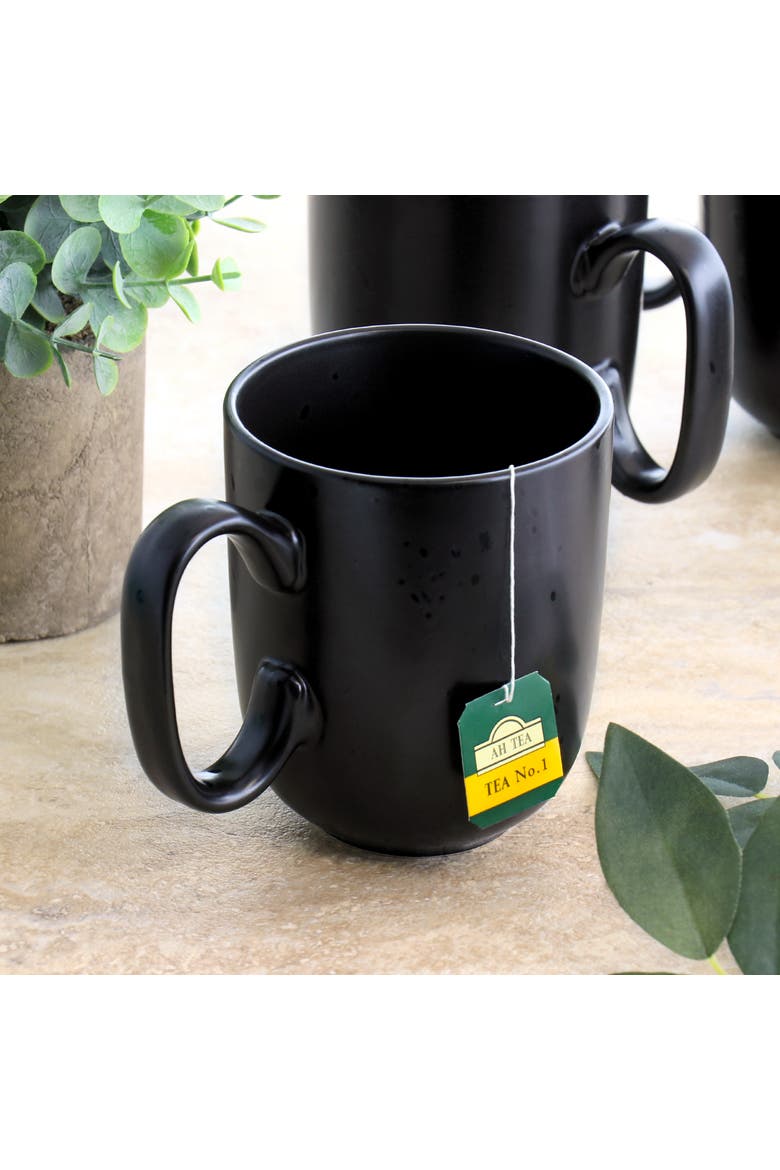Landon 4 Piece 15 Ounce Round Stoneware Mug Set, Alternate, color, Pepper