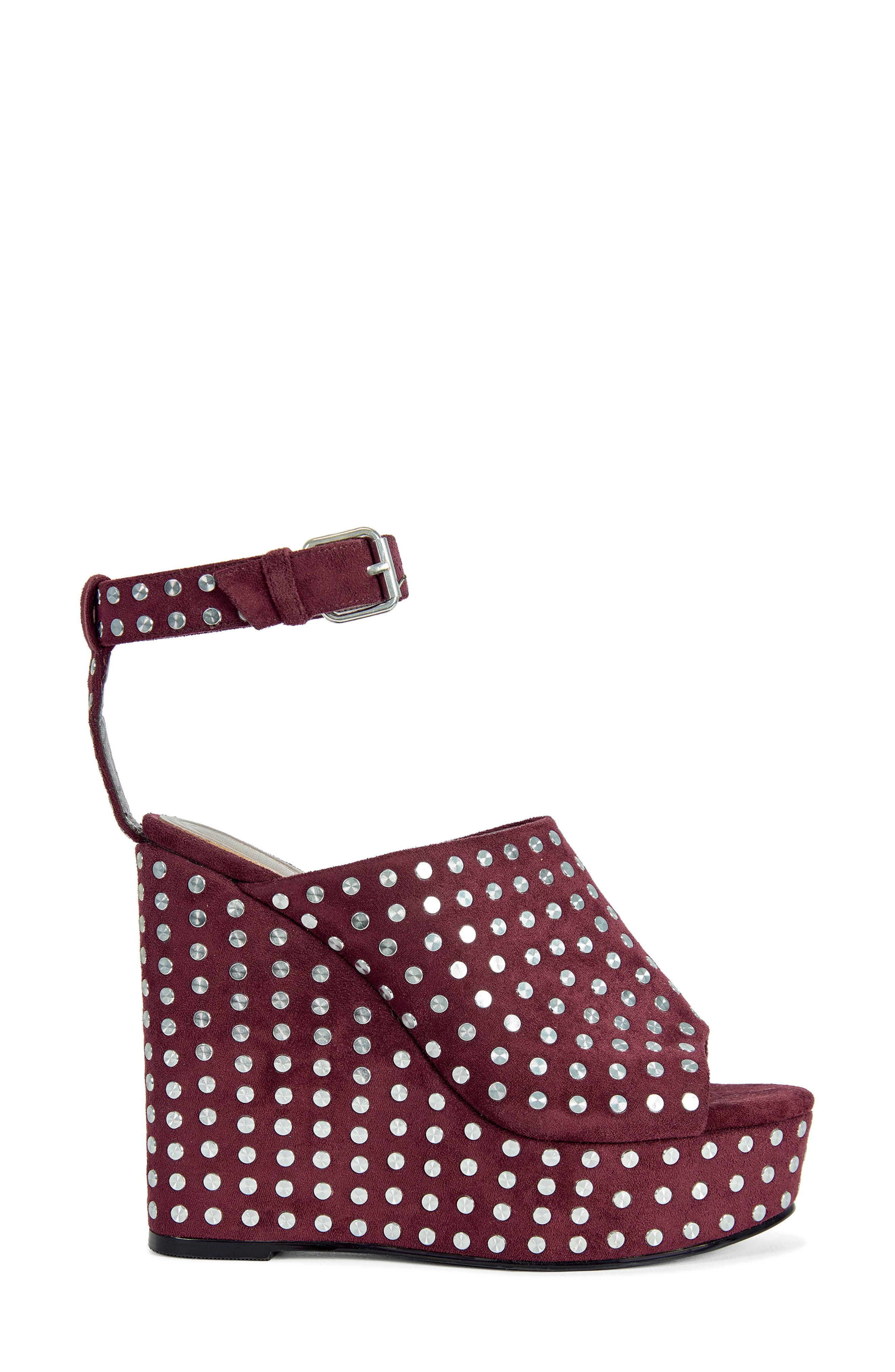 Mirova Studded Wedge Sandal, Alternate, color, PLUM