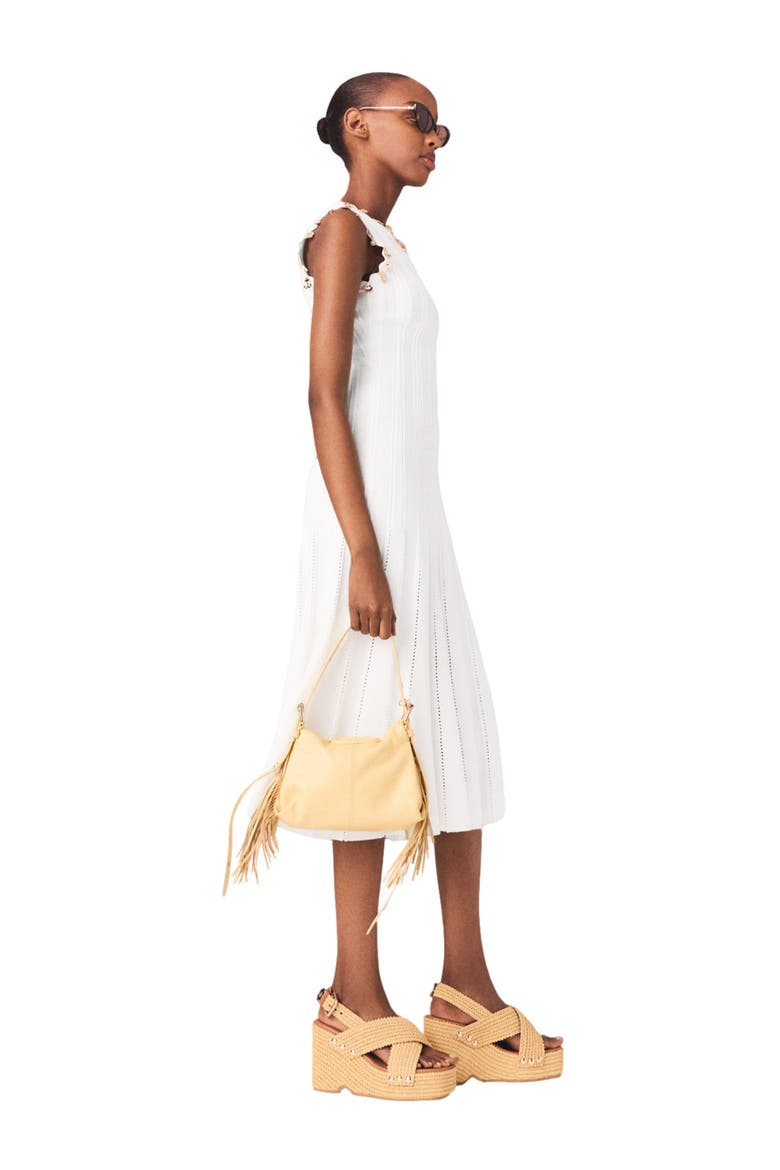 Knit dress with gold jewellery, Alternate, color, White