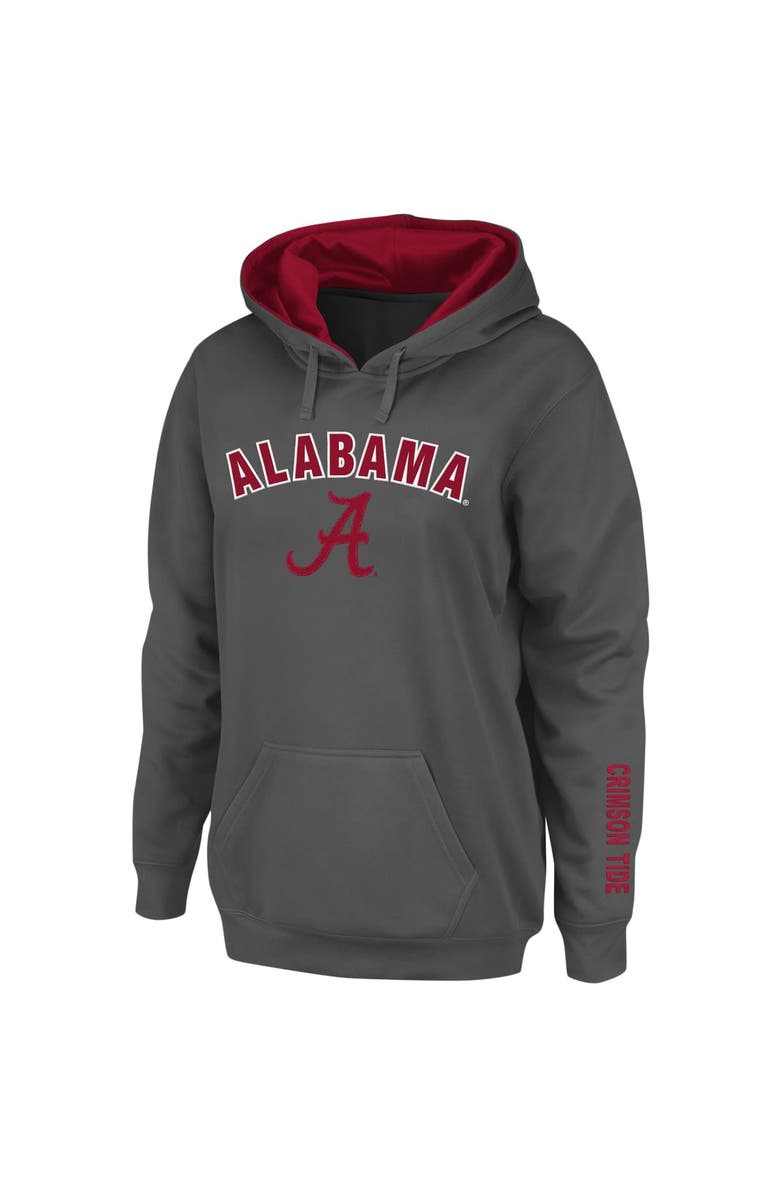 COLOSSEUM Women's Charcoal Alabama Crimson Tide Arch & Logo 1 Pullover Hoodie, Alternate, color, Charcoal