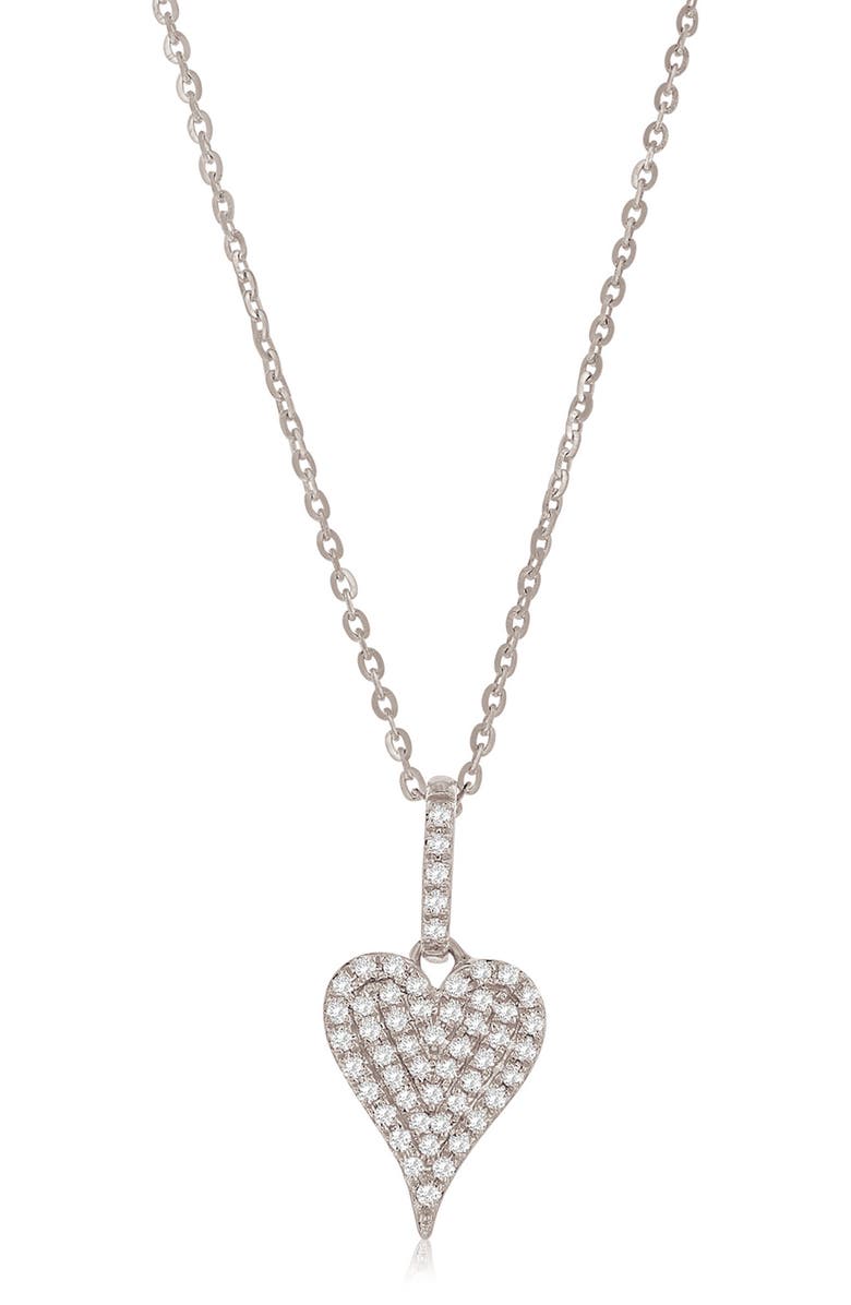 SUZY LEVIAN DIAMONDS Diamond Heart Pendant Necklace, Main, color, White