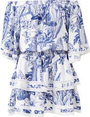 Melissa Odabash Micha Floral Off the Shoulder Cover-Up Minidress