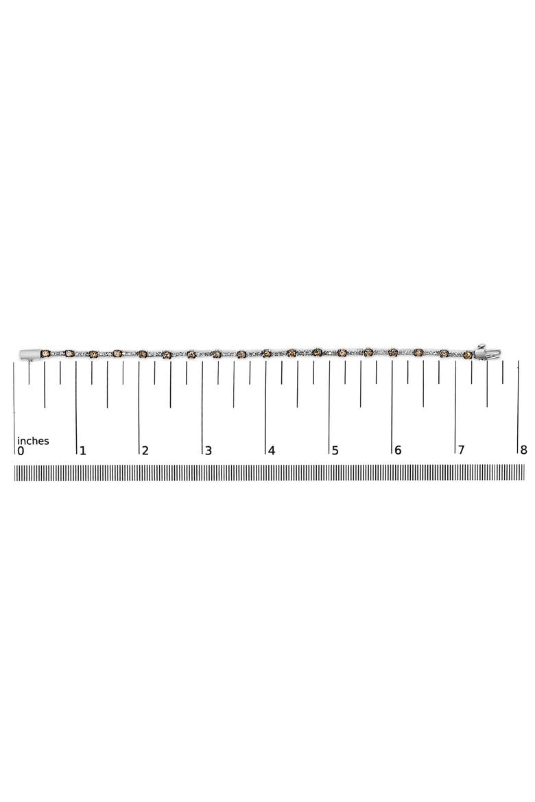 14k White Gold 2 1/4 Cttw Champagne Diamond Bar Link 7" Bracelet, Alternate, color, White