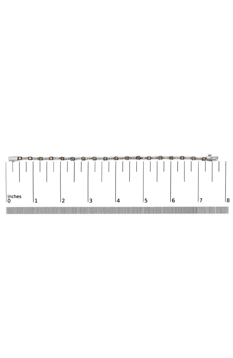 Haus of Brilliance 14k White Gold 2 1/4 Cttw Champagne Diamond Bar Link 7" Bracelet, Alternate, color, White