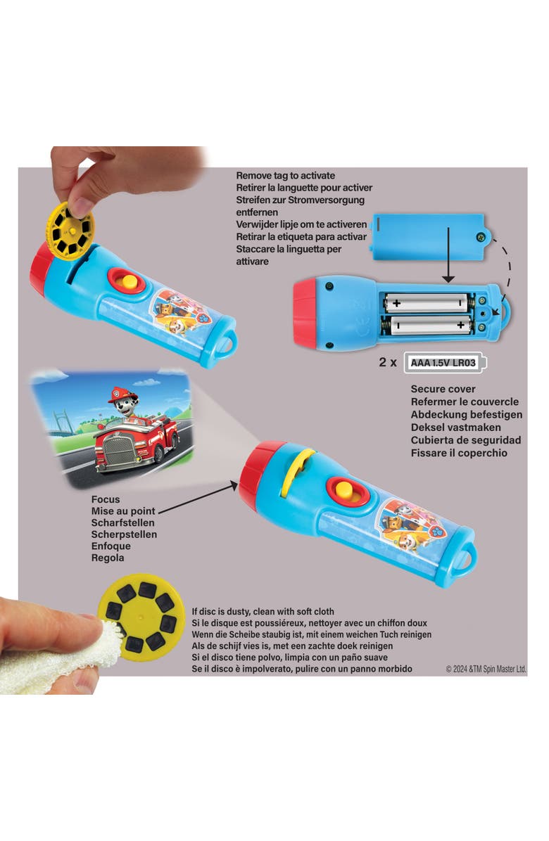 Nickelodeon Paw Patrol Torch & Projector, 24 Images, Plastic, Kids Ages 3+, Alternate, color, Multicolored