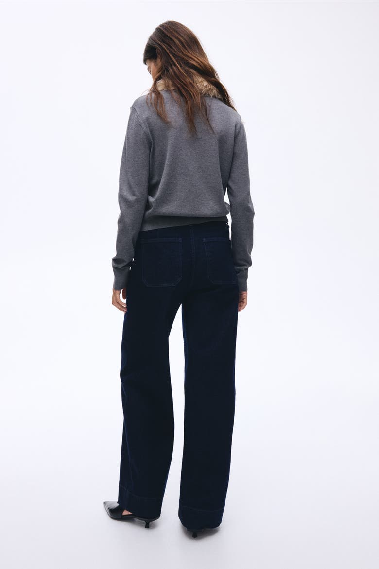 Wide High Jeans, Alternate, color, Dark denim blue