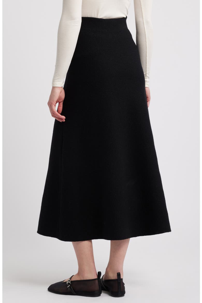 Bridget Wool Blend Midi Skirt, Alternate, color, BLACK