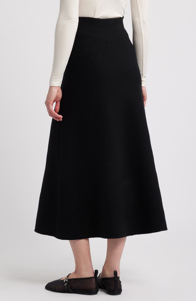 rag & bone Bridget Wool Blend Midi Skirt, Alternate, color, Black