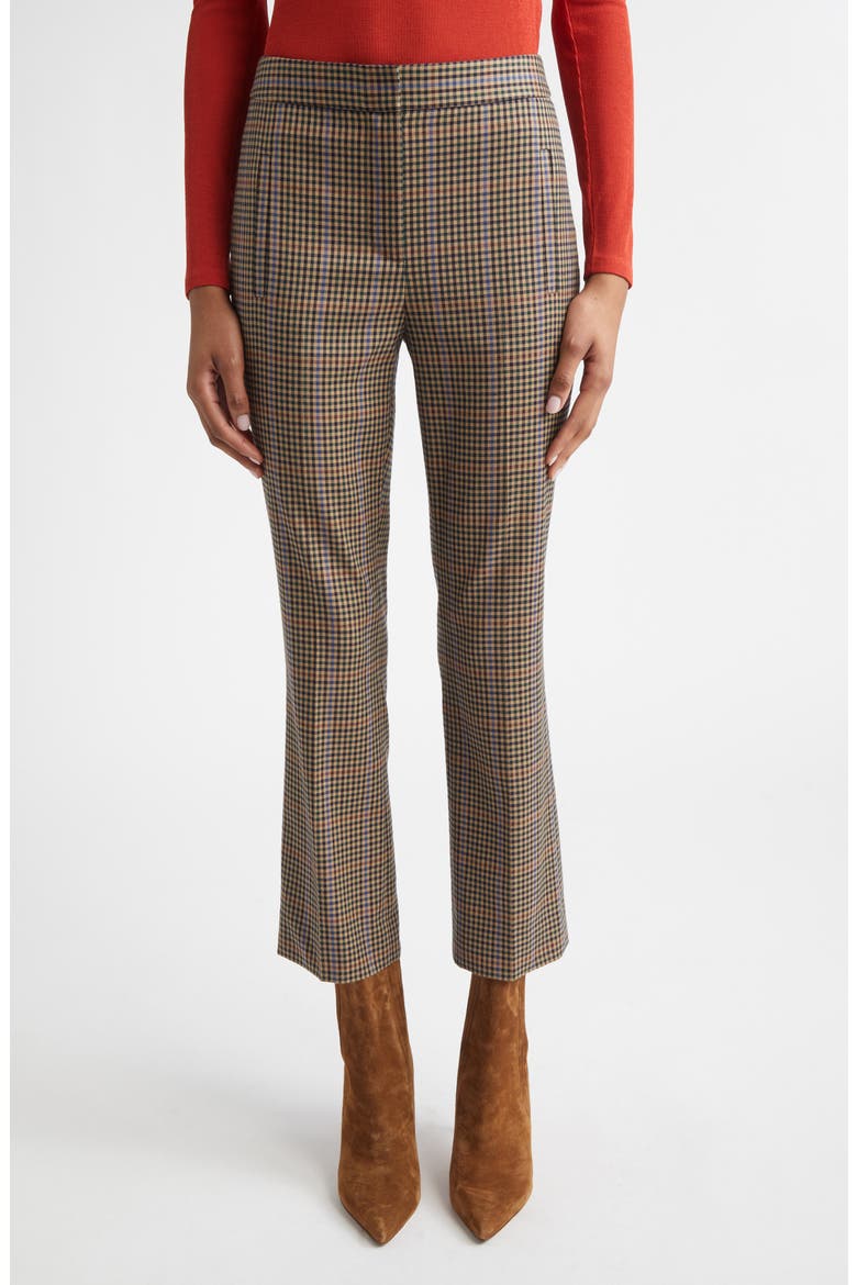 Arte Plaid Crop Pants, Main, color, RUSSET MULTI