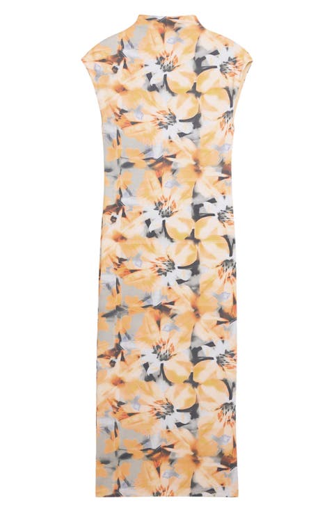 Floral Print Cap Sleeve Dress