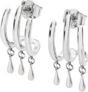 Lucy Quartermaine Waterfall Three Hoop Studs With Drips