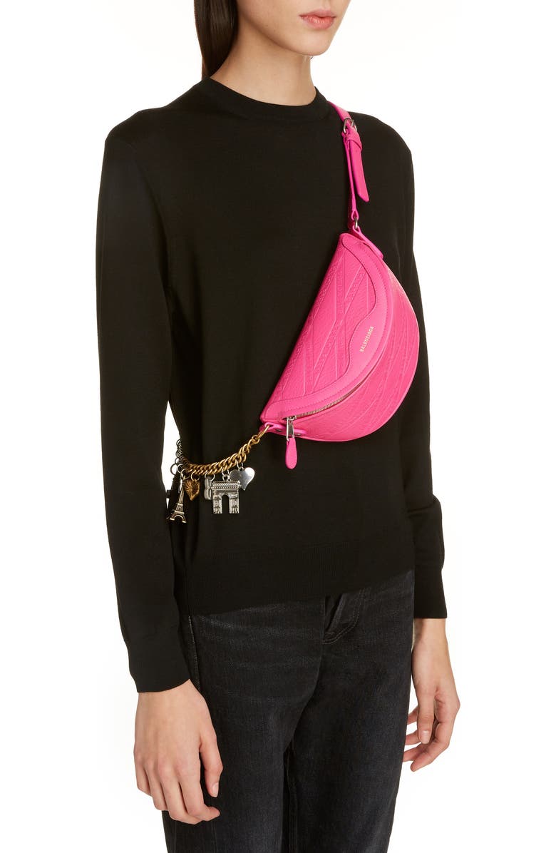 Balenciaga Extra Extra Small Souvenir Leather Belt Bag, Alternate, color,