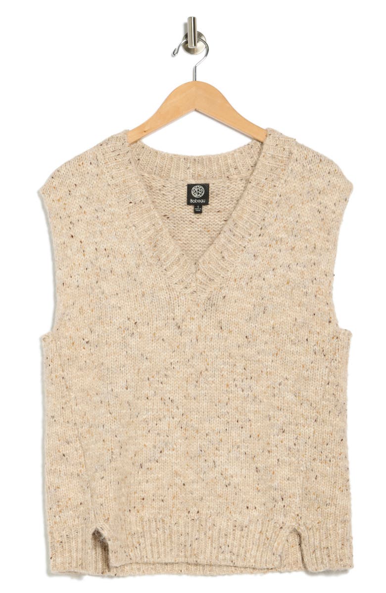Bobeau Speckled Vest, Alternate, color, Oatmealmix