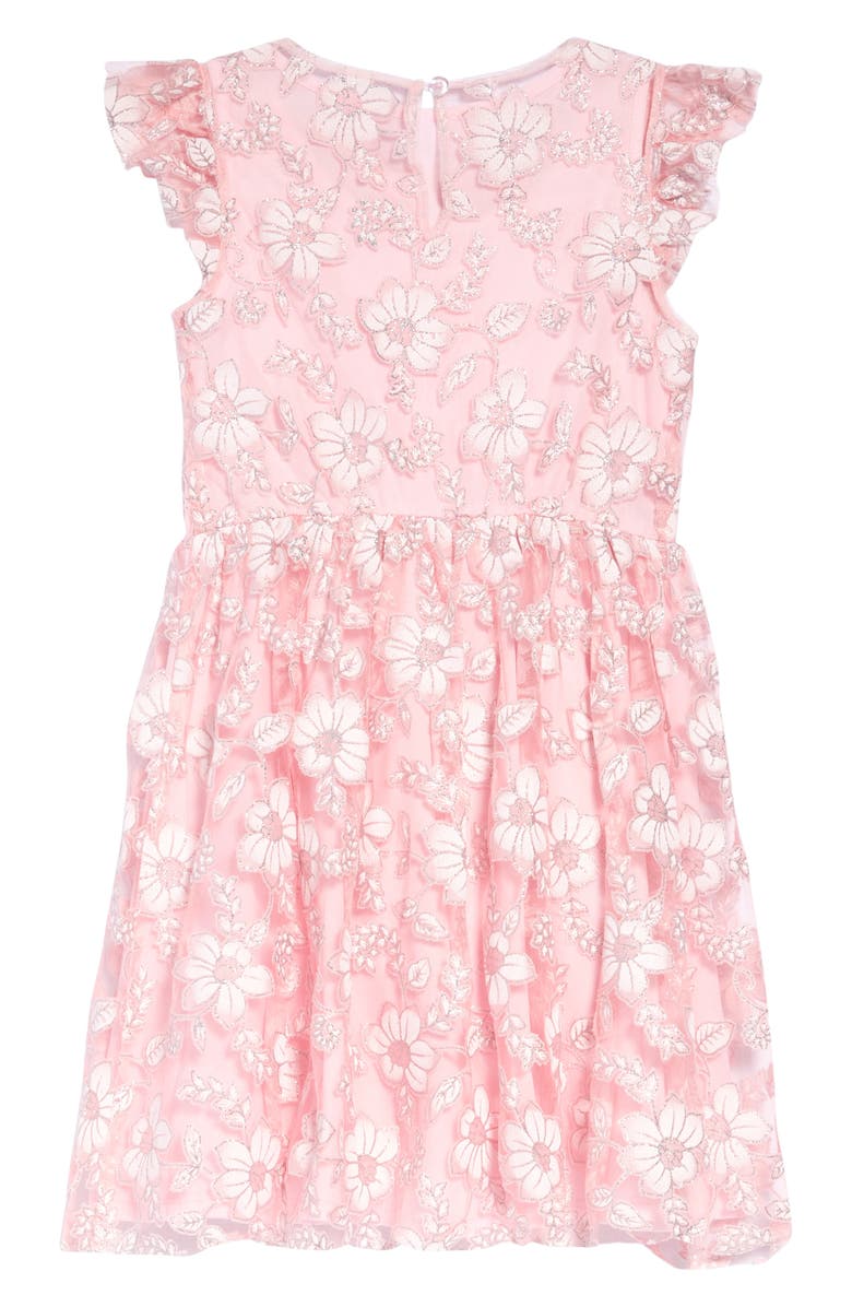 Frais Floral Overlay Fit & Flare Dress, Alternate, color, 