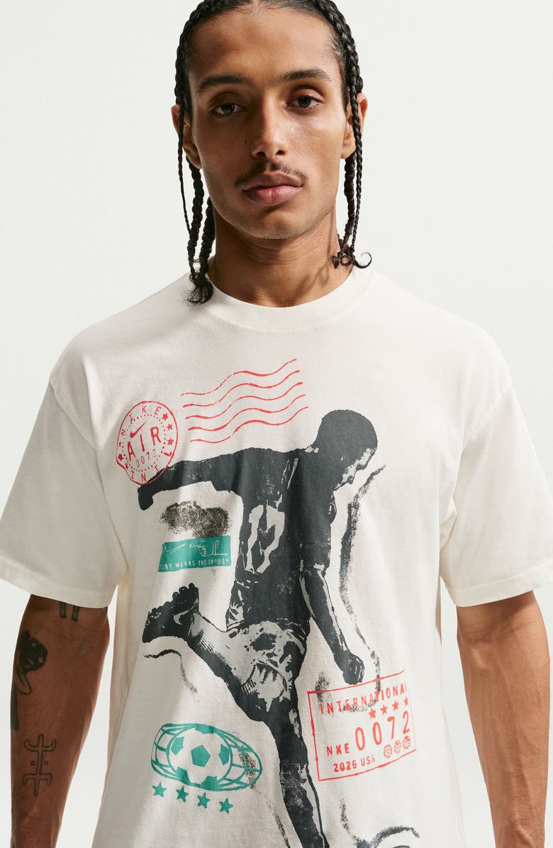 Nike Sportswear Soccer Kick Cotton Graphic T-Shirt, Alternate, color, Sail