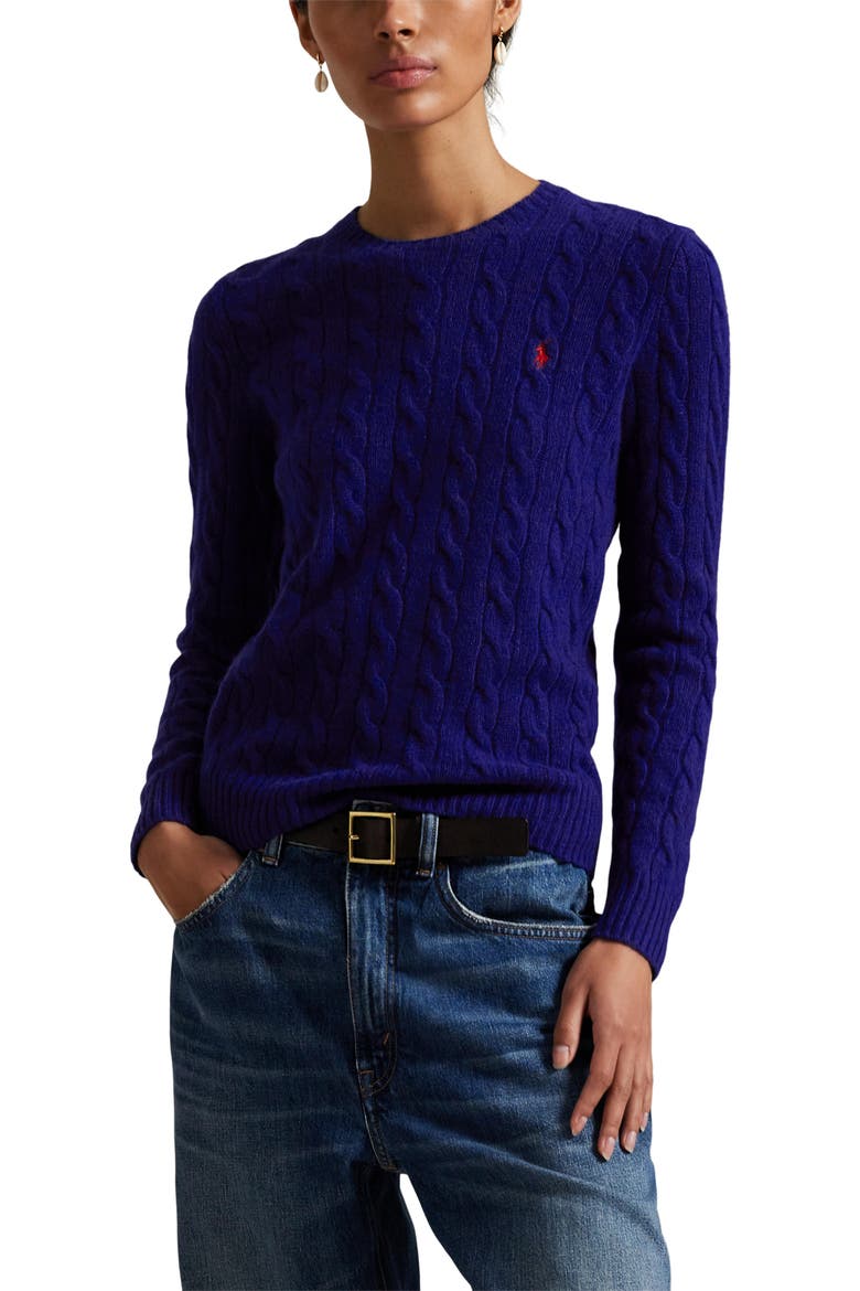 Julianna Cable Knit Wool & Cashmere Sweater, Main, color, MULTI