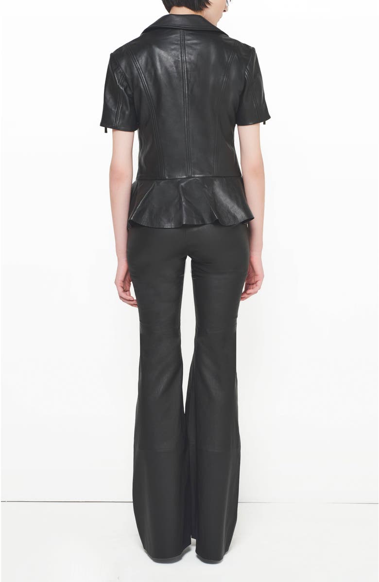 AS by DF Kat Stretch Leather Bell Leggings, Alternate, color, Black