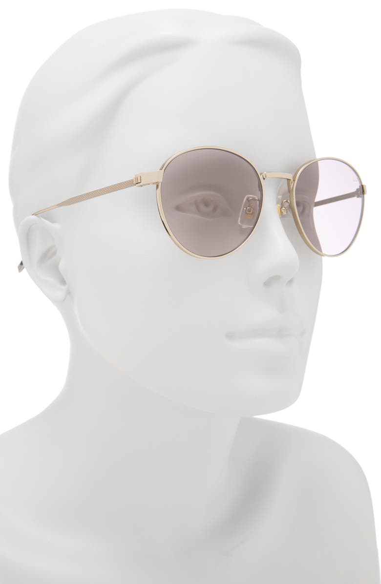 Dunhill 53mm Round Sunglasses, Alternate, color, Gold Gold Violet