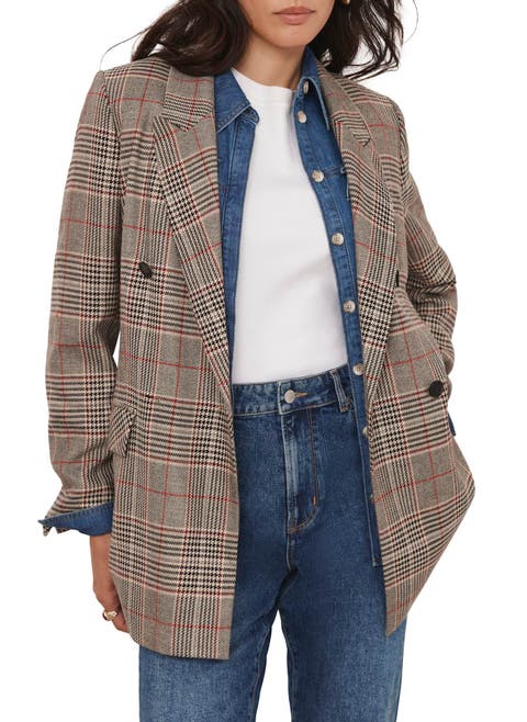 Checked Double Breasted Blazer