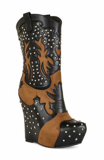 AZALEA WANG Callia Platform Western Boot