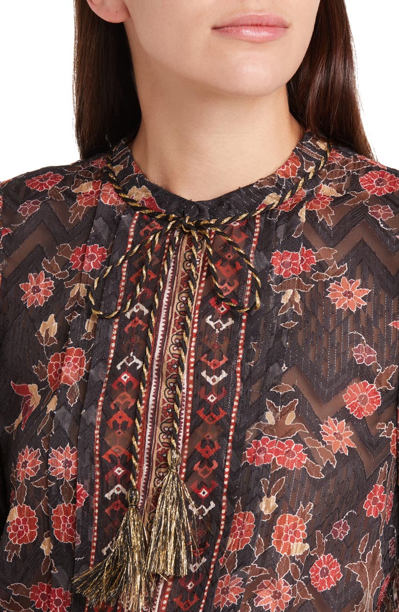 KOBI HALPERIN Laurena Floral Metallic Blouse, Alternate, color,