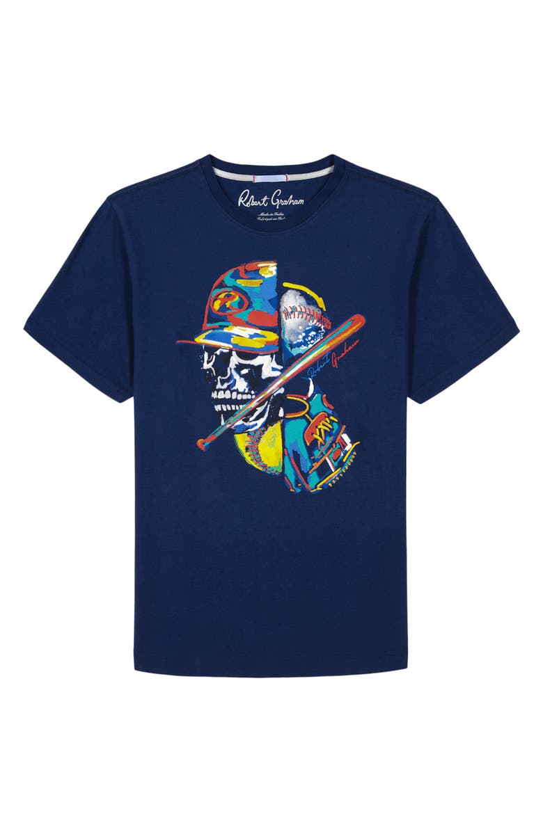 Robert Graham Skull Slugger Cotton Graphic T-Shirt, Alternate, color, 