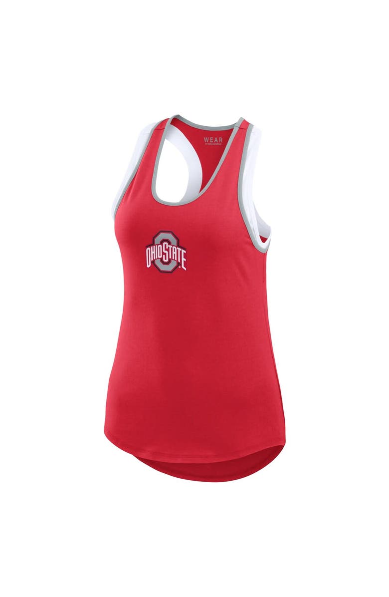 WEAR by Erin Andrews Women's WEAR by Erin Andrews Scarlet Ohio State Buckeyes Open Hole Razorback Tank Top, Alternate, color, 
