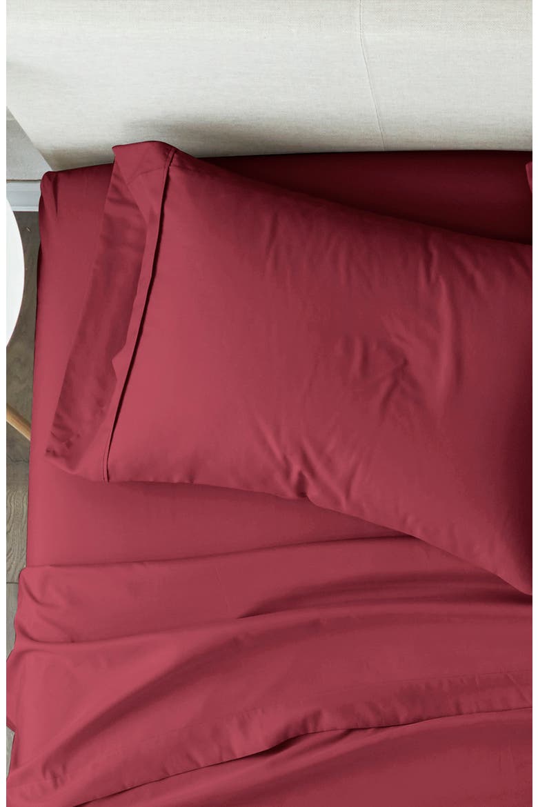 HOME SPUN Premium Ultra Soft 2-Piece Pillow Case Set, Alternate, color, BURGUNDY