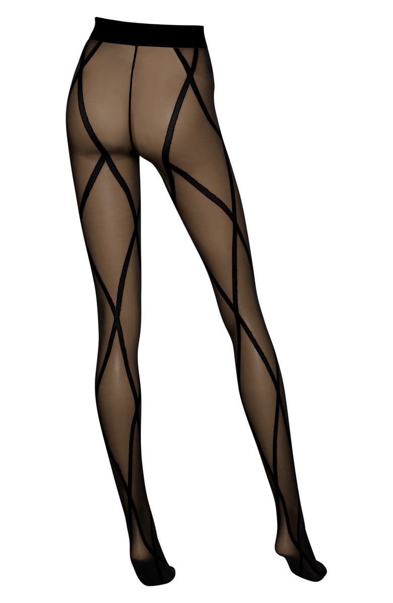Wolford Sheer Diamond Tights, Alternate, color, 