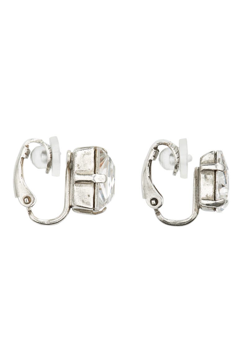Set of 2 Mismatched Rhinestone Ear Cuffs, Alternate, color, OXIDIZED SILVER/ CRYSTAL