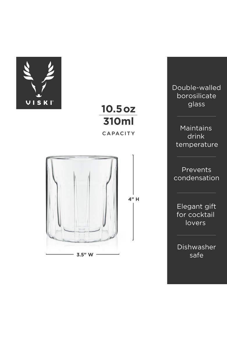 Double Walled Rocks Glasses Set of 2, Alternate, color, Clear