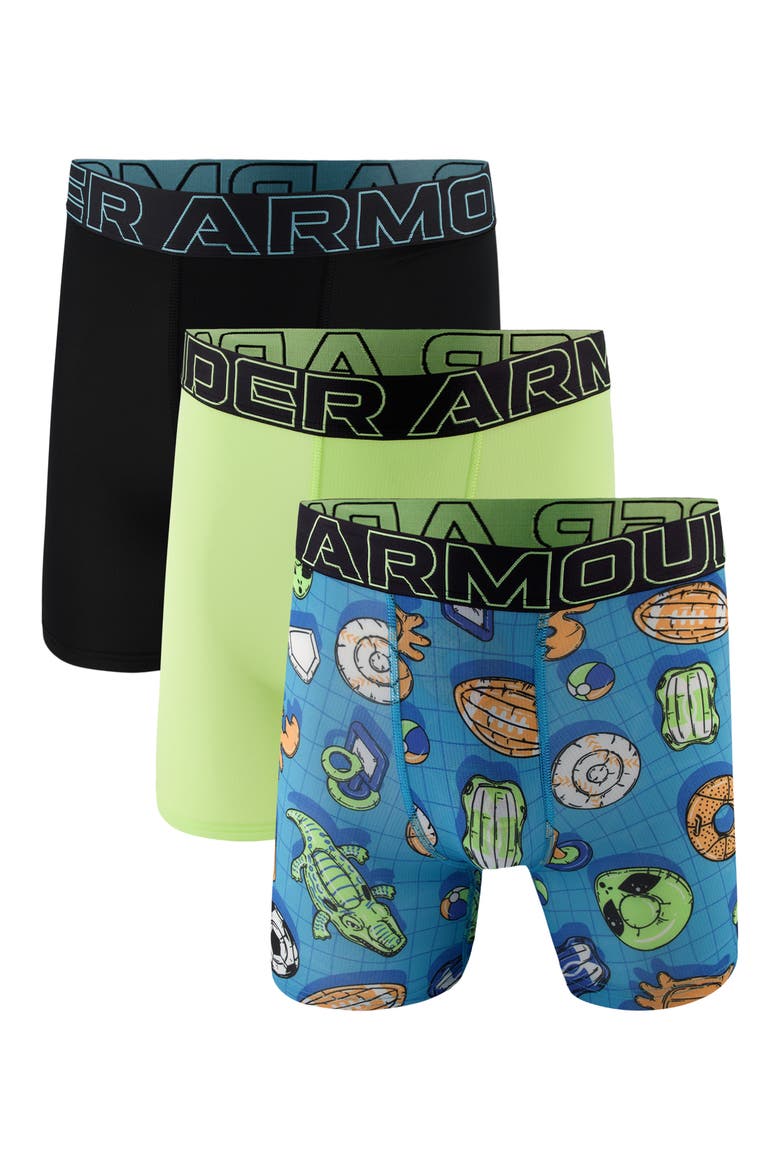 Kids' Assorted 3-Pack UA Performance Tech™ Mesh Boxer Briefs, Main, color, LUMOS LIME