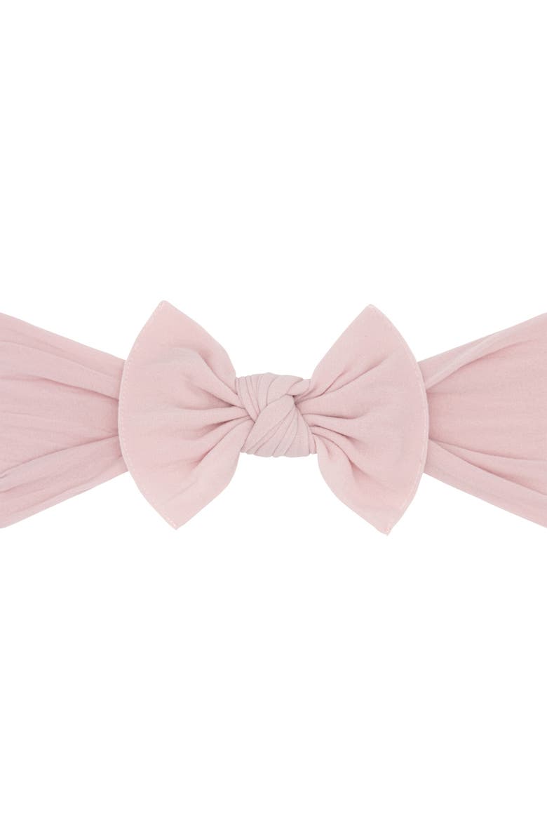 Baby Bling Knotted Bow Headband, Main, color, Antique Pink