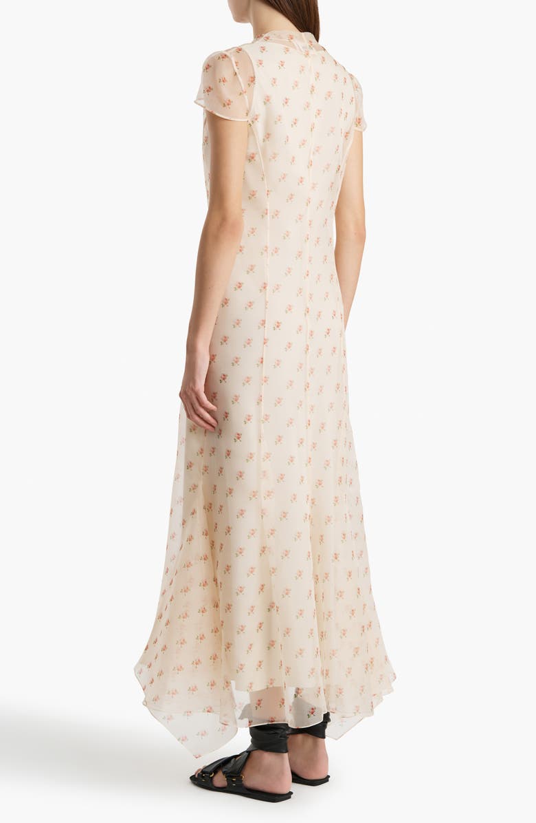 Khaite Meera Floral Silk Organza Dress, Alternate, color, Soft Pink