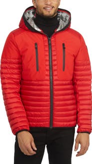 Pajar Finn Lightweight Mixed Media Puffer with Fixed Hood
